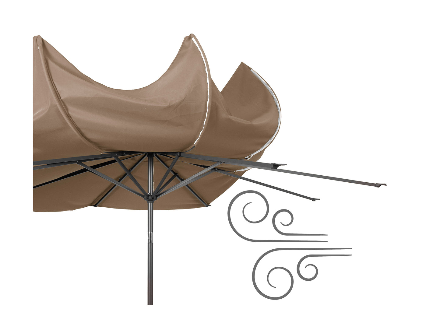 sandy brown large patio umbrella, tilting 700 Series product image CorLiving#color_ppu-sandy-brown