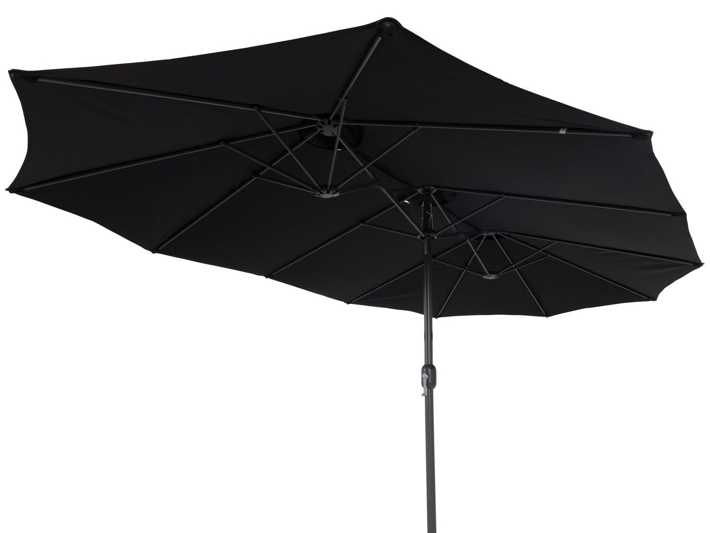 black double patio umbrella, 15ft Bertha Collection detail image CorLiving#color_black