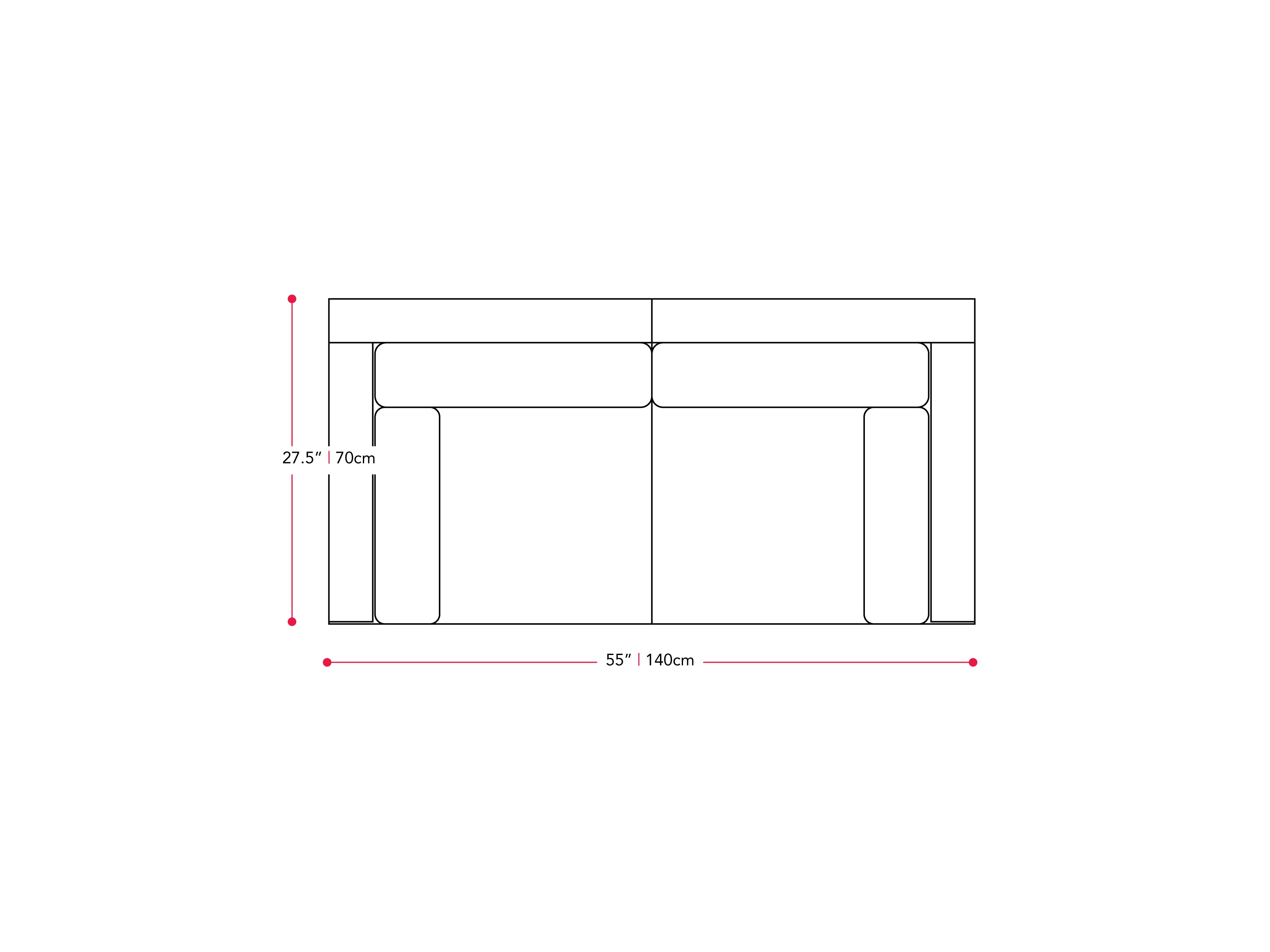 black and ash grey Outdoor Loveseat, 2pc Parksville Collection measurements diagram by CorLiving#color_black-and-ash-grey