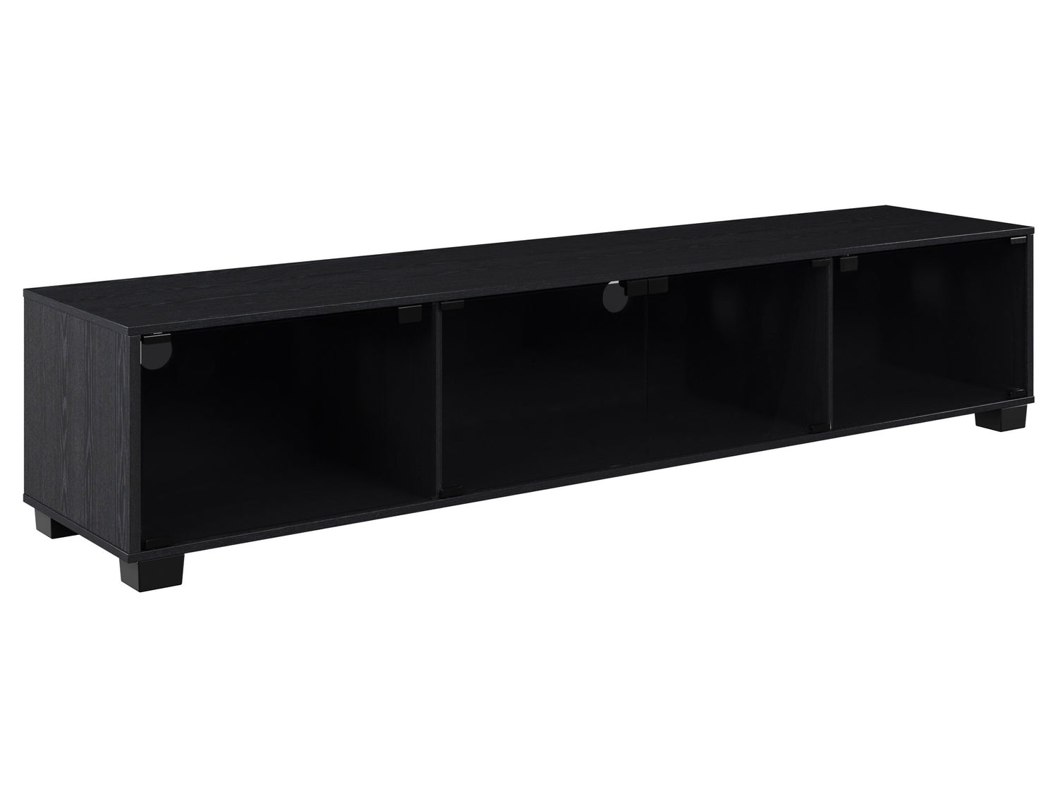 Black Glass TV Stand, TV's up to 85" Bromley Collection product image by CorLiving#color_bromley-black-ravenwood