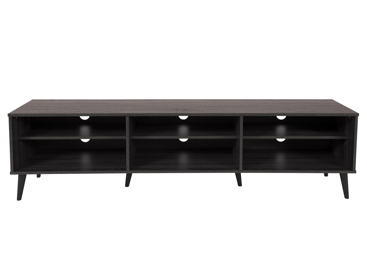 dark grey TV Bench with Open Shelves, TVs up to 85" Cole Collection product image by CorLiving#color_cole-dark-grey