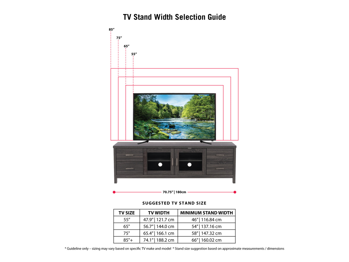 Modern wooden TV stand with walnut finish, featuring two drawers and open shelving, designed with sleek metal legs and minimalist style. Ideal for contemporary living rooms and media centers.