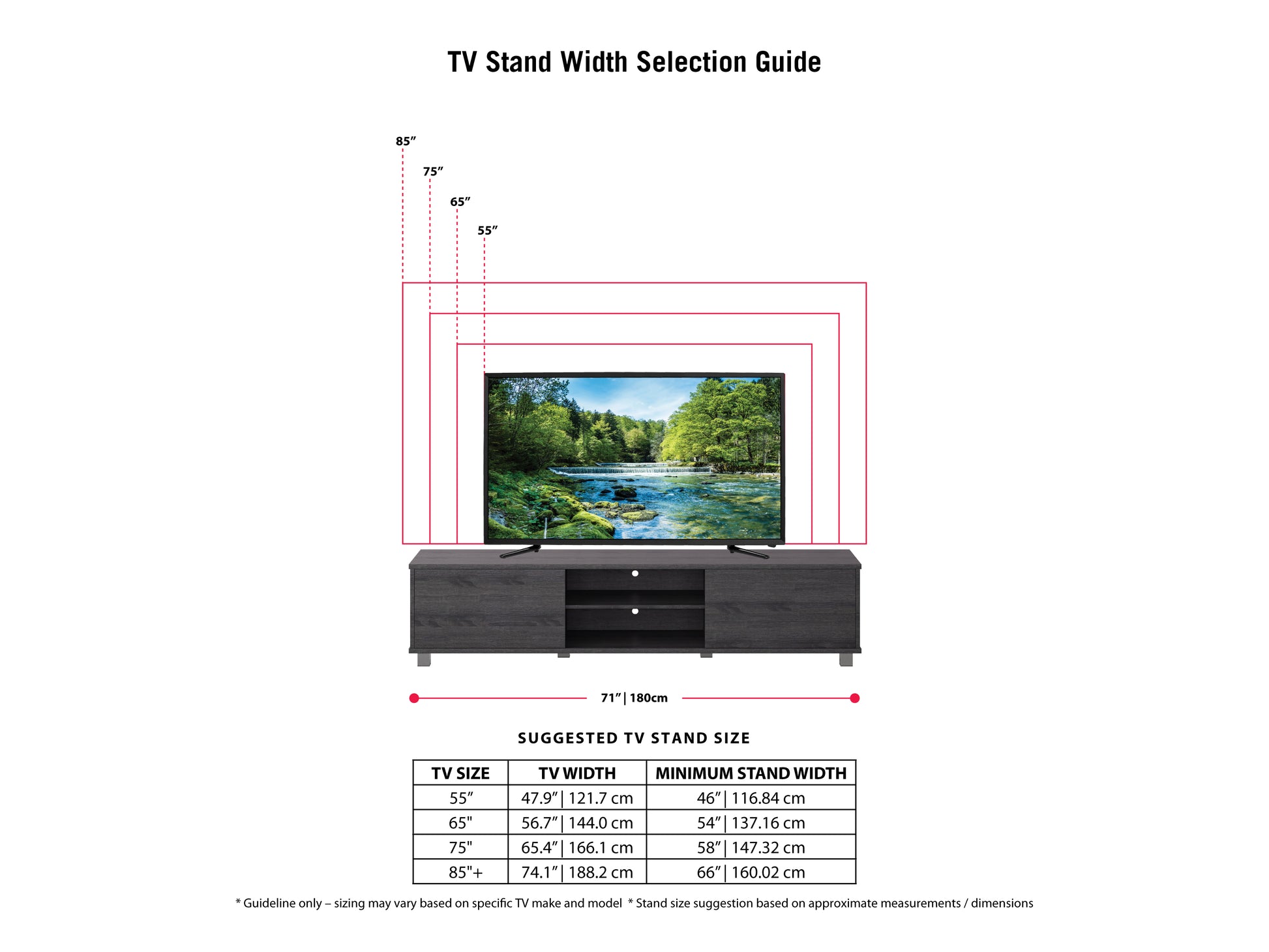 dark grey Modern TV Stand for TVs up to 85" Hollywood Collection infographic by CorLiving#color_dark-grey