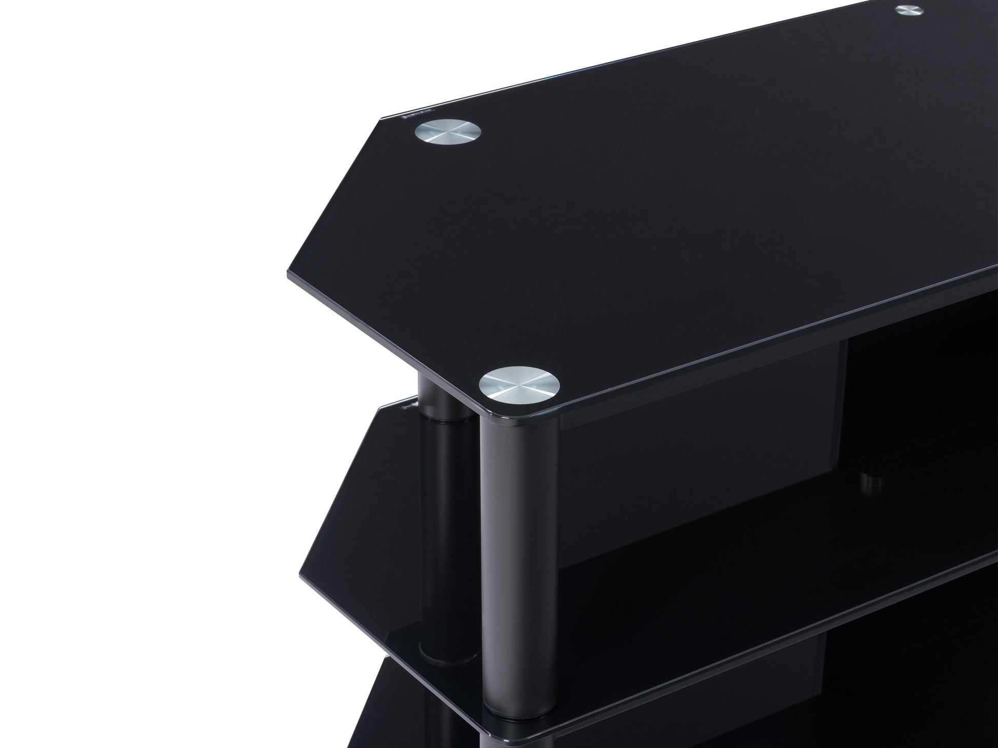 Black TV Bench for TVs up to 85" Travers Collection detail image by CorLiving#color_black