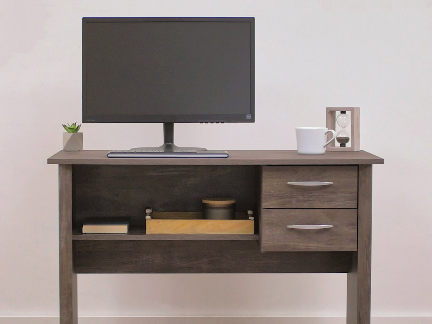 brown Desk with Drawers Kingston Collection lifestyle scene by CorLiving#color_brown