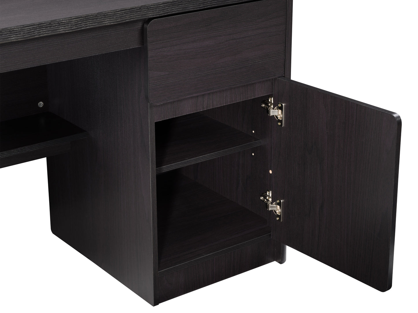 black brown Desk with Cabinet Kingston Collection detail image by CorLiving#color_black-brown