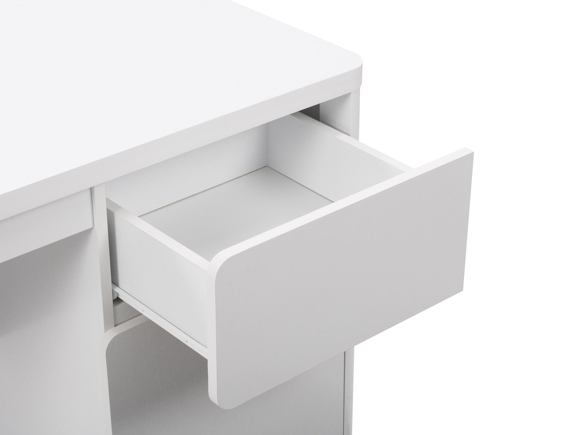 white Desk with Cabinet Kingston Collection detail image by CorLiving#color_white